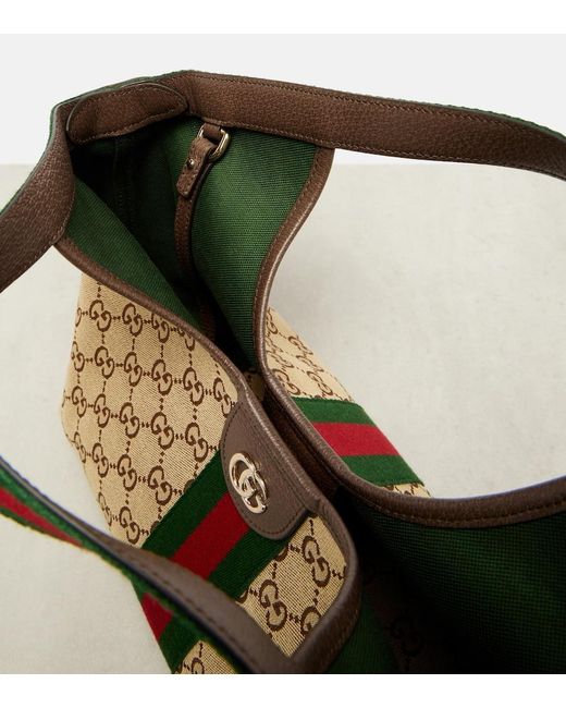 Gucci Brown Giglio Small Gg Canvas Tote Bag