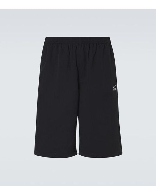 Balenciaga Black Jersey Bermuda Shorts for men