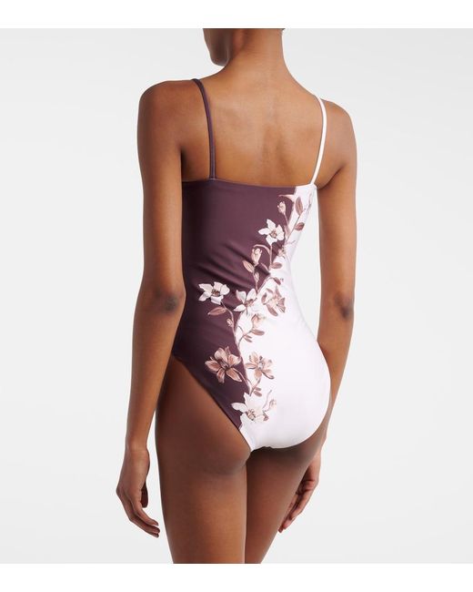 Agua Bendita White Durazno Embellished Floral Swimsuit