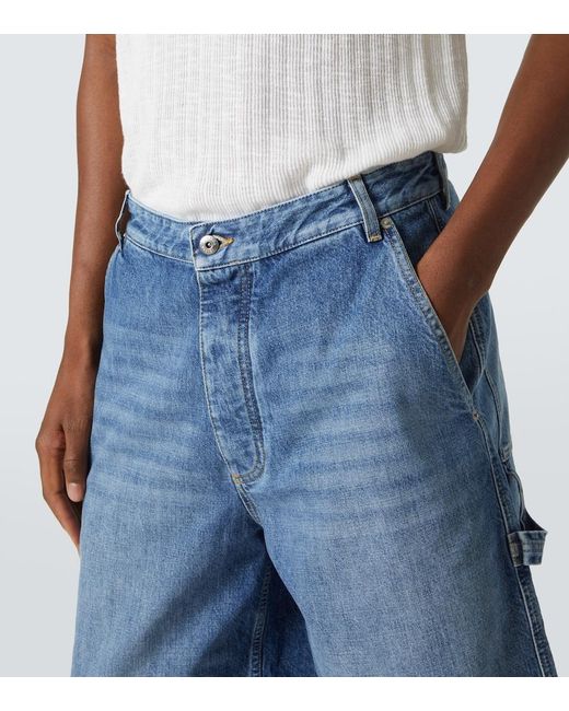 Bottega Veneta Blue High-Rise Denim Bermuda Shorts for men