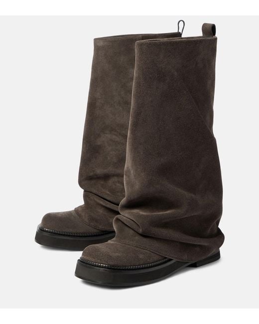 The Attico Black Stiefel Robin Aus Veloursleder