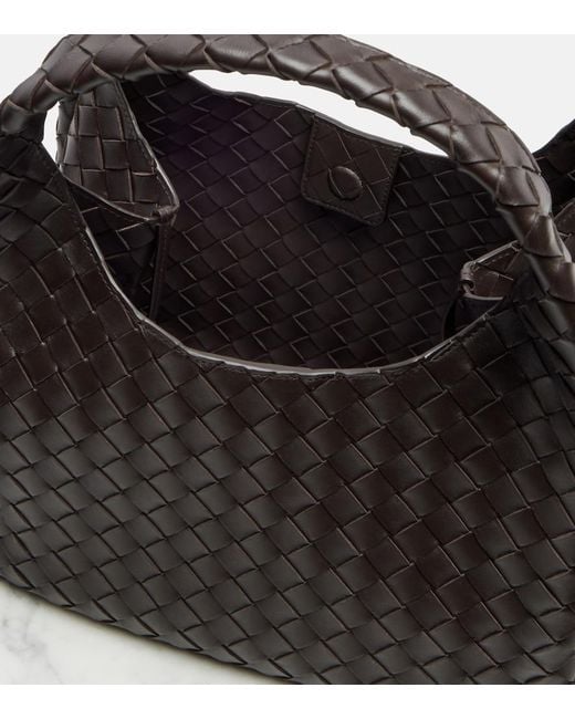 Bottega Veneta Black Campana Intrecciato Leather Shoulder Bag