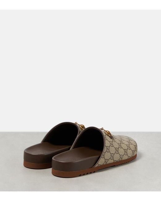 Gucci Multicolor Horsebit GG Supreme Canvas Slipper