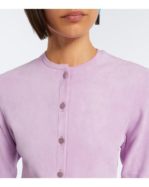 Stouls Purple Astrid Suede Cardigan