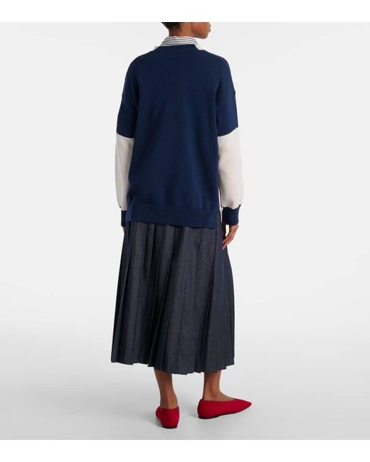 Max Mara Blue Pullover Luigi Aus Baumwolle
