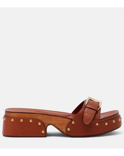 Zimmermann Brown Alight Leather Mules