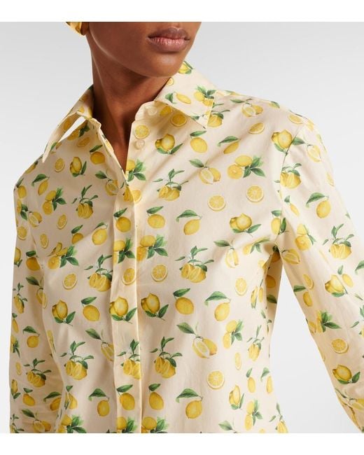 Sportmax Metallic Riva Printed Cotton Shirt
