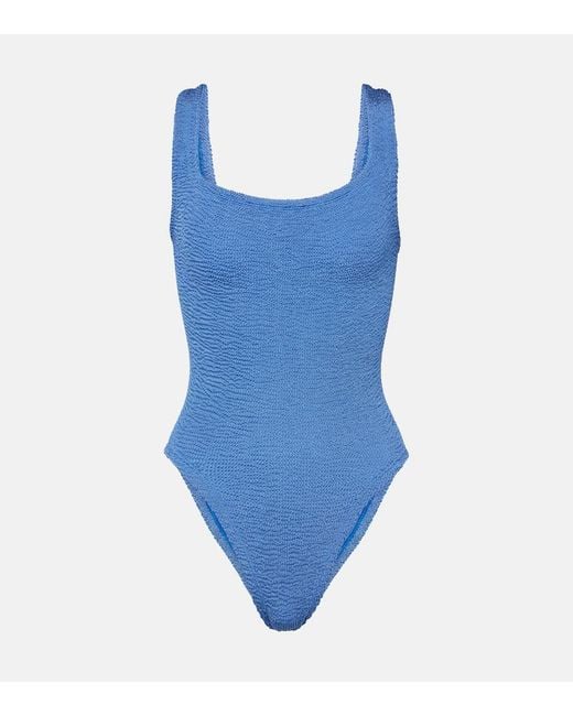 Hunza G Blue Square Neck Swimsuit