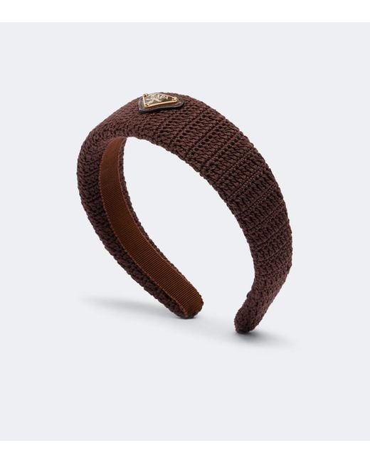 Prada Brown Crochet Headband