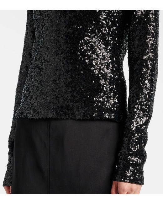 Polo Ralph Lauren Black Sequined Long-Sleeve Polo Shirt