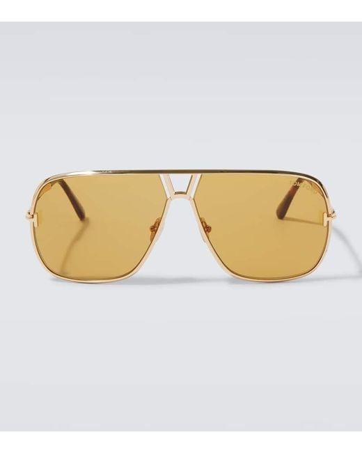 Occhiali Da Sole Aviator Stavros di Tom Ford in Brown da Uomo
