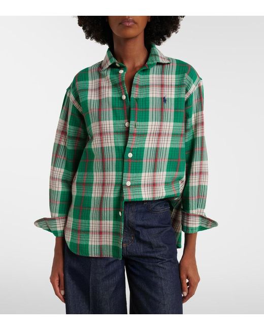 Polo Ralph Lauren Green Plaid Cotton Twill Shirt