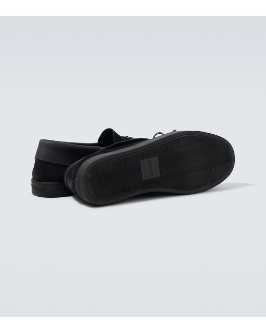 Giorgio Armani Black Suede Loafers for men