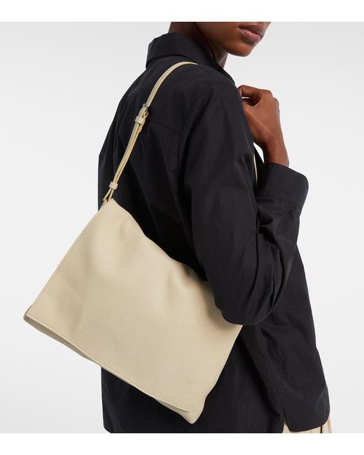 The Row Natural Nan Leather Shoulder Bag