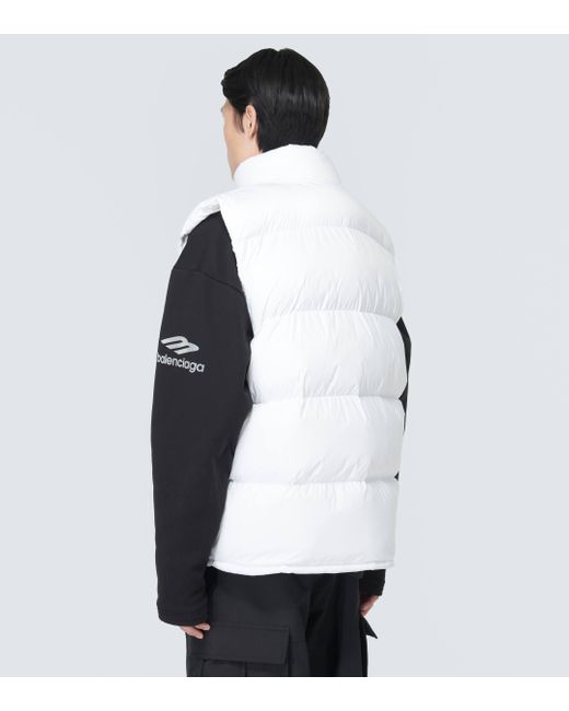 Balenciaga White 3b Ski Puffer Vest for men