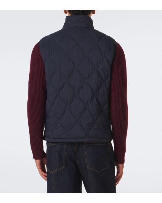 Burberry Blue Check Quilted Vest for men