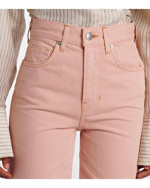 Veronica Beard Pink Dylan Straight Jeans