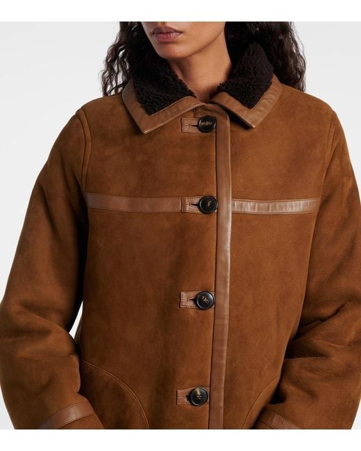 Yves Salomon Brown Reversible Shearling Coat