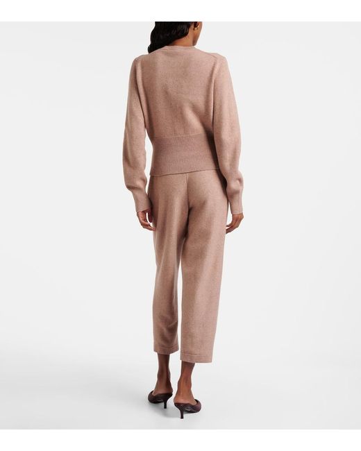 Loro Piana Natural Rose Island Cashmere And Linen Cropped Pants