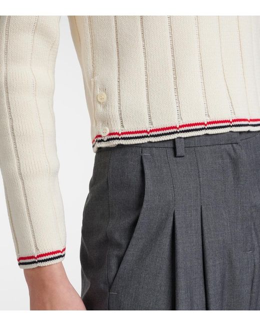 Thom Browne Natural Cable-Knit Virgin Wool Sweater