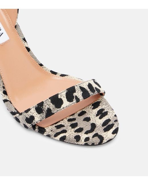 Aquazzura Metallic So Nude 85 Canvas Slingback Sandals