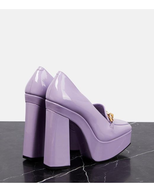 Jimmy Choo Purple Diamond Tilda Embellished Patent Leather Pumps