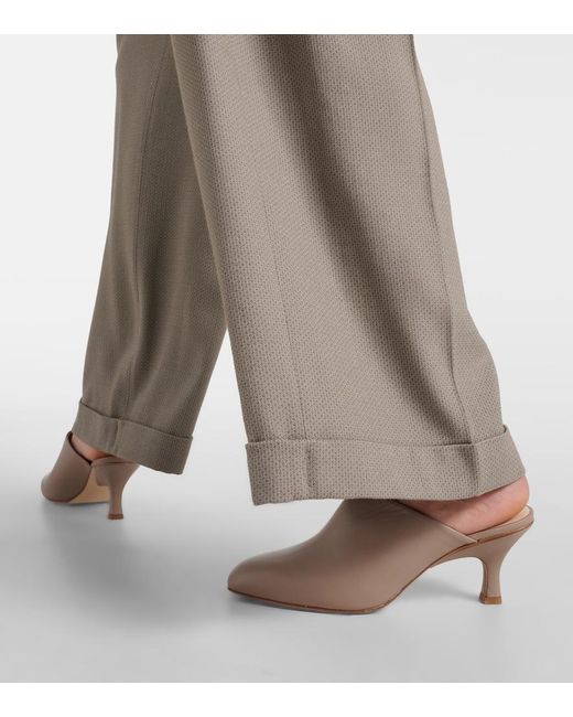 Tod's Gray Leather Mules