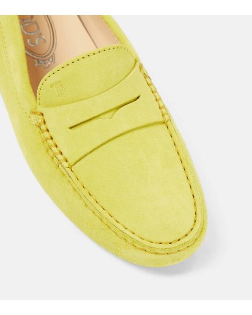 Tod's Yellow Gommino Suede Moccasins