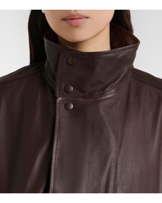 Lemaire Brown Leather Blouson Jacket