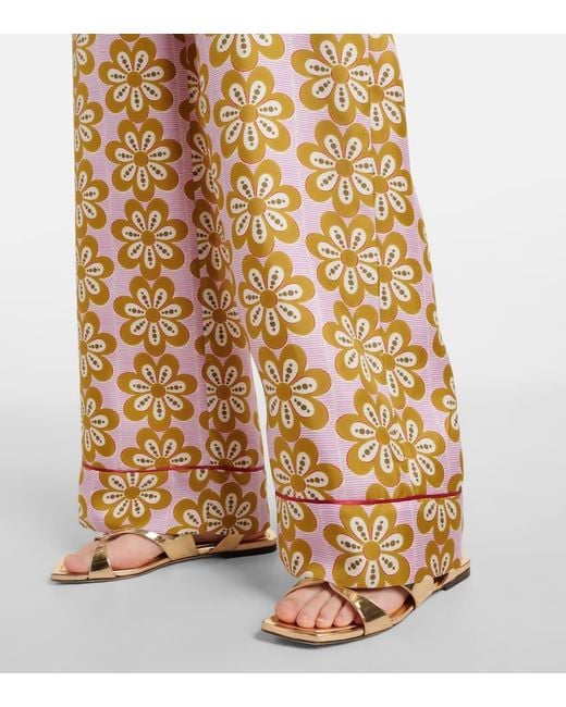 Pantalon De Pyjama En Soie A Fleurs LaDoubleJ en coloris Natural
