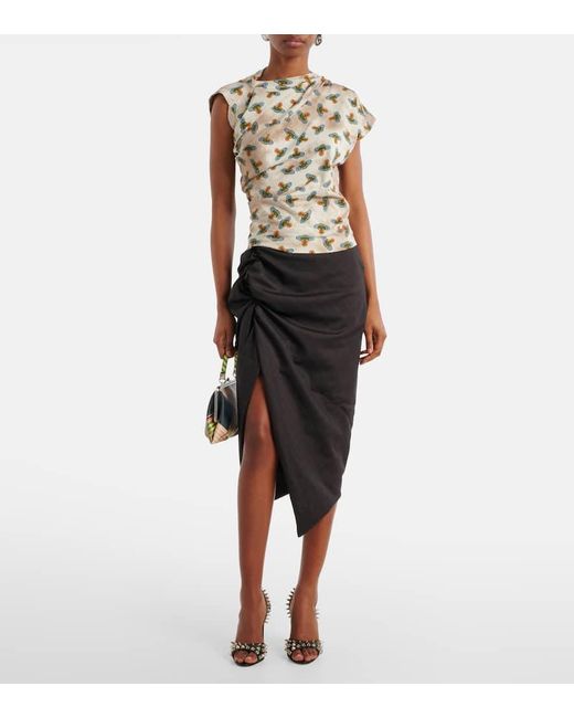 Top Hebo Orb De Algodon Drapeado Estampado Vivienne Westwood de color Metallic