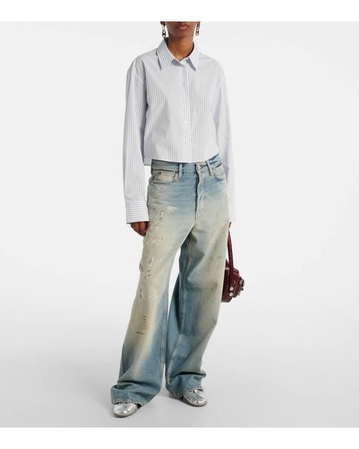 Jeans A Gamba Larga E Vita Media di Acne in Blue