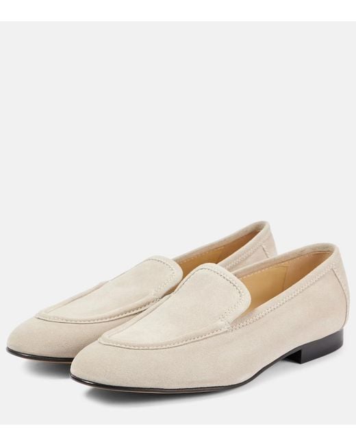 Le Monde Beryl White Lo Boy Suede Loafers