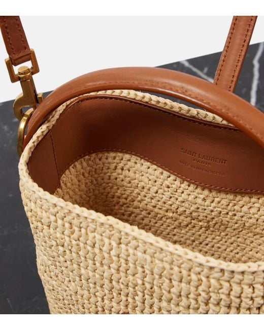 Saint Laurent Natural Le 37 Mini Raffia Bucket Bag