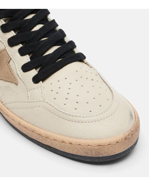 Golden Goose Deluxe Brand Black Ball Star Leopard-Print Leather Sneakers