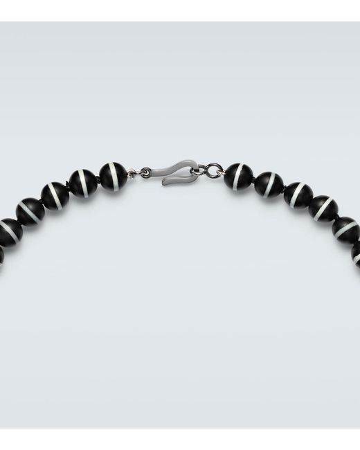 Ileana Makri Metallic Sterling Beaded Necklace With Gemstones for men