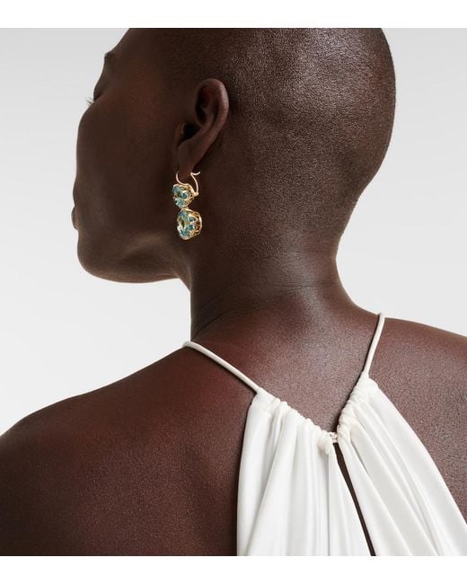 Ileana Makri Blue 18kt Yellow Gold Earrings With Topaz