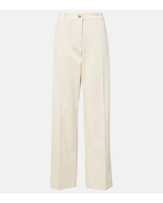 Moncler Natural Gerade Hose Aus Baumwoll-Gabardine