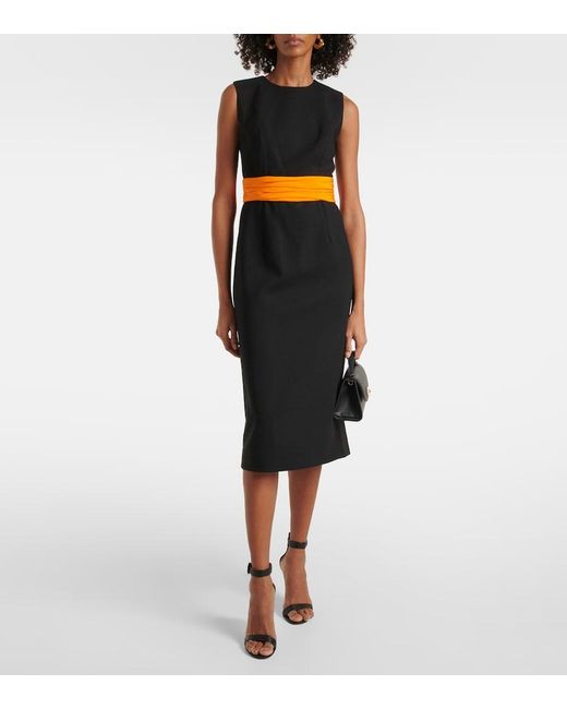 Carolina Herrera Black Wool Cocktail Dress