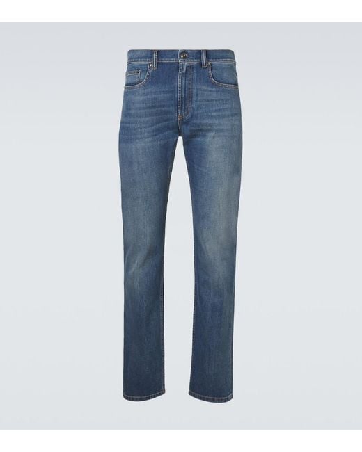 Versace Blue Straight Jeans for men