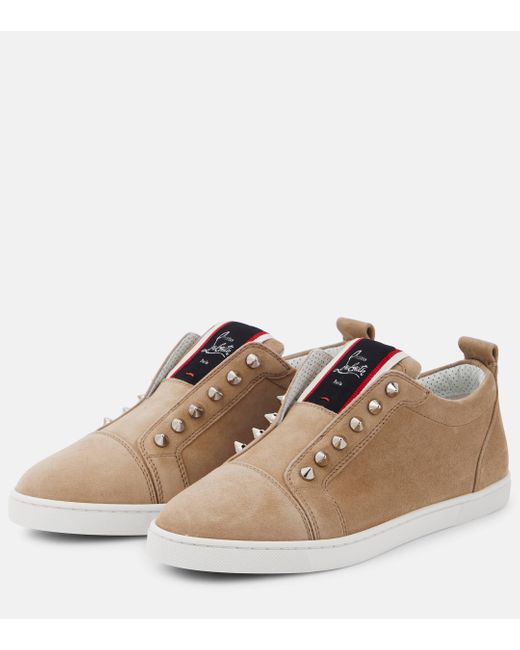 Christian Louboutin Brown Fav Fique A Vontade Suede Sneakers