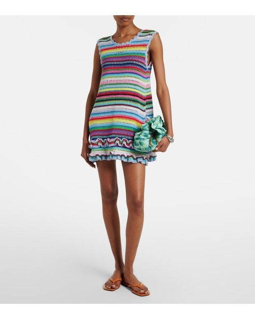 Ganni Multicolor Crocheted Minidress