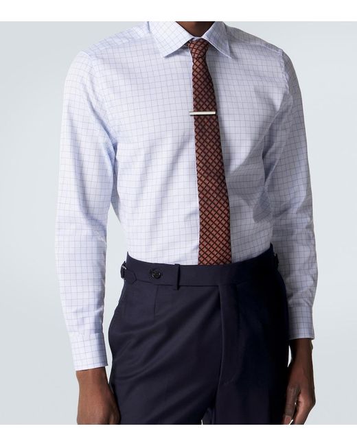 Dunhill Blue Checked Cotton Shirt for men