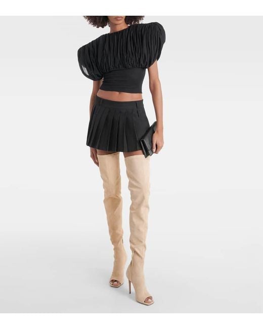 Paris Texas Natural Amanda Suede Over-The-Knee Boots