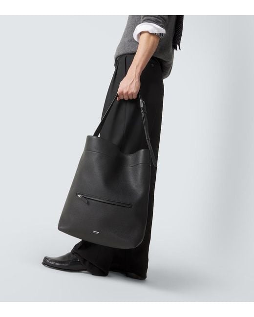 Tom Ford Black Leather Tote Bag for men