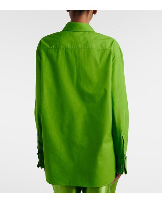 Khaite Green Newton Cotton Poplin Shirt