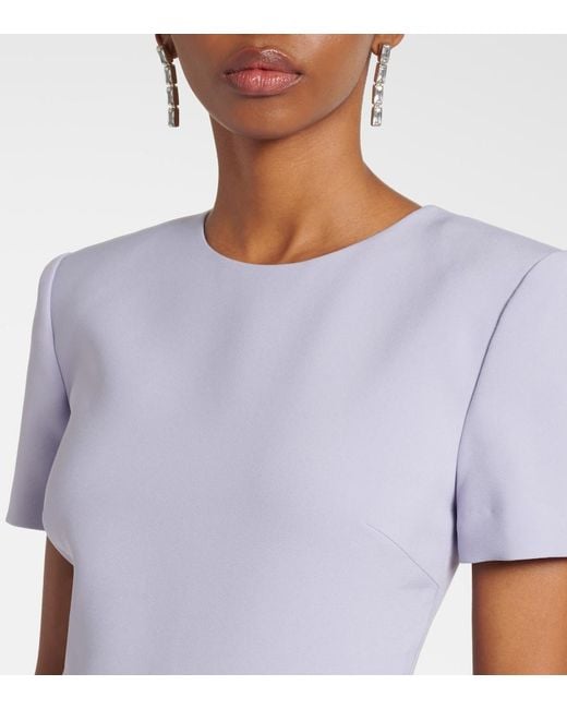 Roland Mouret Purple Peplum Crepe Midi Dress