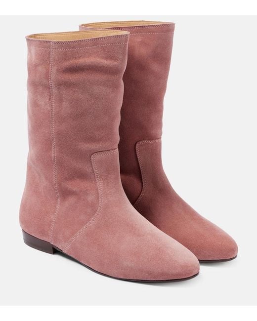 Isabel Marant Pink Stefa Suede Boots