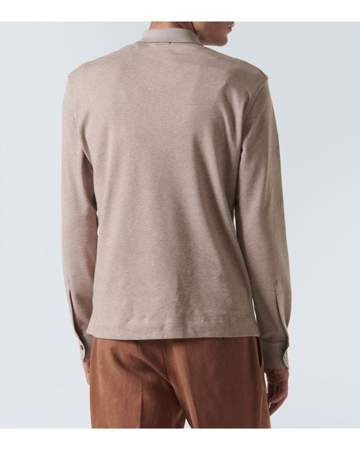 Zegna Natural Cotton Henley Shirt for men