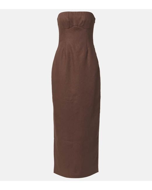 Sir Brown Maxikleid Evalita Aus Leinen